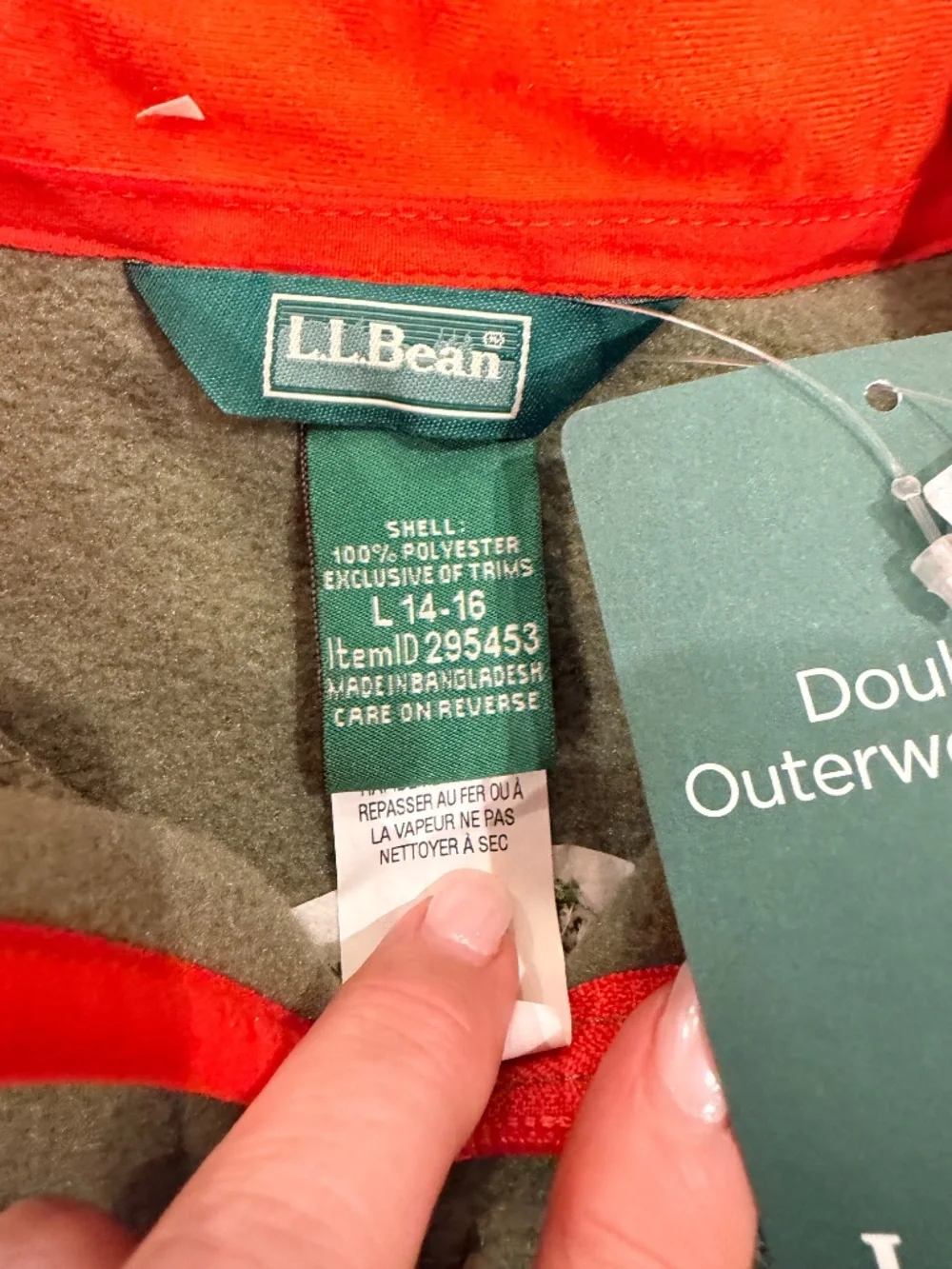 LL Bean All Season Kids Fleece Full-Zip Jacket - Size 14-16 NWT